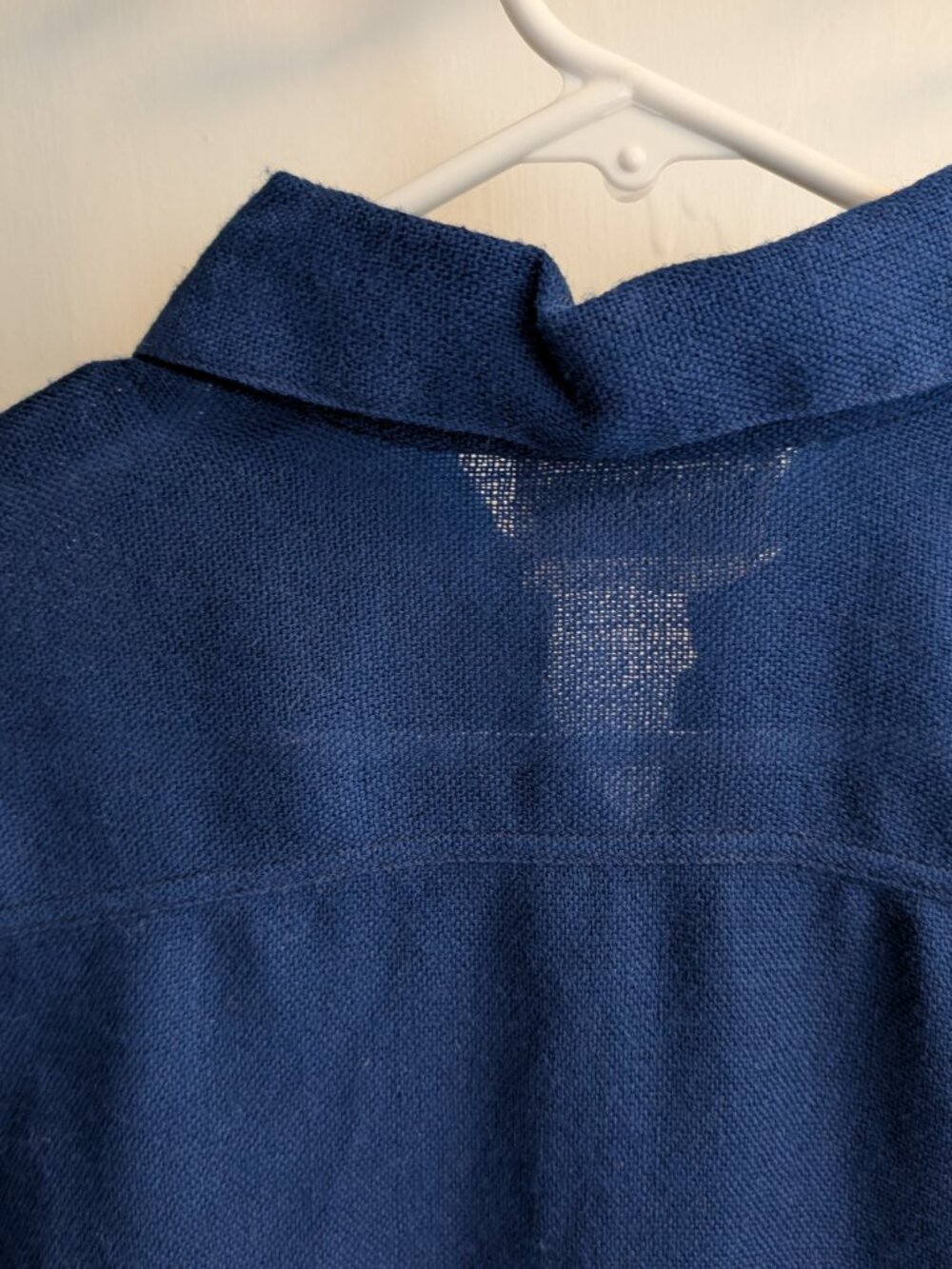 Vintage Donald Davies Irish blue wool shirtdress - Picture 9 of 12